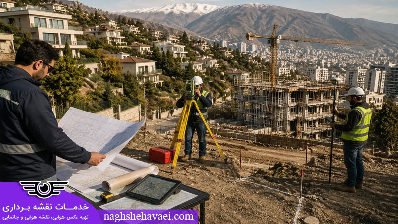 مراحل انجام پروژه نقشه برداری شمال تهران 